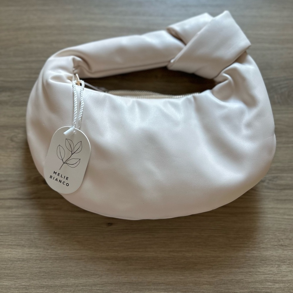 NWT Melie Bianco Cream Hobo Bag with Crescent Shape